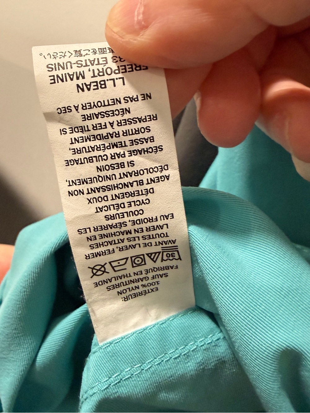 L.L. Bean Misses Two-Tone Hooded Pullover Jacket - Gray & Aqua - Picture 6 of 6